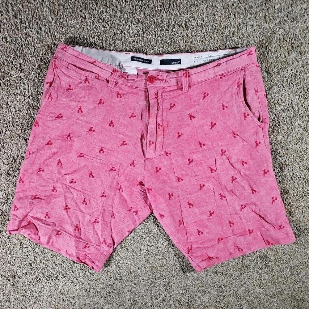 Bruno Linen Shorts 36(38) Red Lobster Beach Vacation Cruise